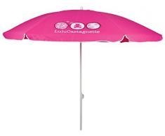 Lulu Castagnette 5MER018LF Parasol Mat Acier Inclinable Polyester Rose 100 cm Diamètre 1,8 m