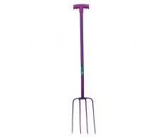 Perry Equestrian 560-0000PU Fourchette à fumier en Acier avec Manche en T 4 Griffes Violet