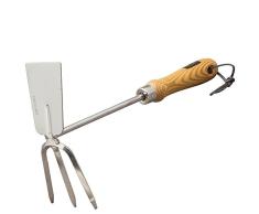 Siena Garden 18.0019.09 Binette Double ClassicLine en Acier Inoxydable avec Manche en Bois