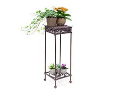 Relaxdays Tabouret plantes fleurs fonte support table appoint carrée table fleurs plantes 72,5 x 24 x 24 cm, bronze