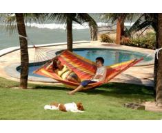 Jobek 017160 Hamac Orlando avec Rayures Orange/Jaune/Violet 350 x 140 cm