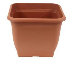 greemotion Pot de fleurs carré en plastique 23 x 23 cm 7L - Pot pour plantes extérieures et intérieures - Pot de jardin couleur terre cuite