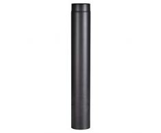 Tuyau de poêle en acier de 2 mm de diamètre (tube tubulaire) de 150 mm de diamètre, pour poêle et feu, Senotherm, noir, 1000 mm de long avec clapet de réglage et porte de nettoyage.