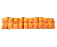 Ambientehome EVJE Coussin a carreux pour Chaise Longue, ca. 195 x 49 x 8 cm, Ton Orange, 195x49x8 cm