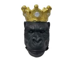 Dehner Lampe Solaire Gorilla Nero, env. 39 x 39 x 27 cm - Magnésie, Noir/Or, décoration Solaire