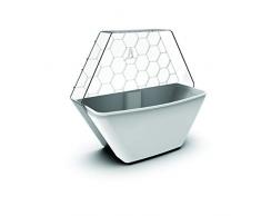 GF Garden, Modo, vase dintérieur, au mur ou posé à terre, en plastique, polyvalent, Gris clair