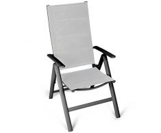 Vanage - Fauteuil de jardin - Lot de 2 - Chaises pliantes avec dossier haut rembourré - Chaise adaptée pour le jardin, la terrasse et le balcon - Ultra confortable et Design intemporel