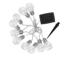 Guirlande lumineuse solaire 10 ampoules à effet filament LED blanc chaud DIXY 3.80m
