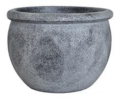 Dehner Pot de Fleurs en Plastique Gris Ø 35 cm, Höhe 27 cm Gris
