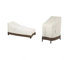 AmazonBasics Housse pour Chaise Longue & Housse de Protection pour chaises de Jardin empilables