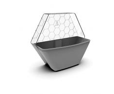 GF Garden, Modo, vase dintérieur, au mur ou posé à terre, en plastique, polyvalent, Gris