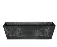 Artstone Pot de Fleurs, Jardinière Ella, résistant au Gel et ultraléger, Noir, 74x17x17cm