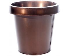 Cadix ZIN500.3BRZ Pot de Fleurs Rond en métal Marron 30 cm