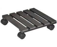 Wagner Chariot pour Plantes 20050001 WPC - Composite de Plastique et de Bois - Résistant aux intempéries - Anthracite - 29 x 29 x 8,3 cm - Charge maximale : 60 kg