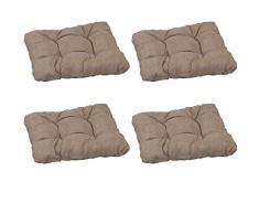 beo SV40-D MM07 Lot de 4 oreillers Simples avec garnissage Flocons et 4 Points de surpiqûre Beige Env. 38 x 38 cm 8 cm