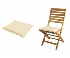 Galileo 2409332 Coussin pour Chaise Pliable, 40 x 40 x 3 cm, Ivoire Ivoire 40x40x3 cm Ivoire (ral 1013)