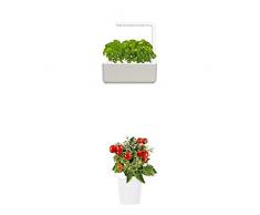 Click & Grow Smart Garden 3 jardinière dintérieur 30 x 10 x 28 cm Beige (contient 3 capsules de basilic) + 2 recharges mini tomates (x3)