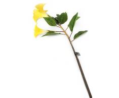Floral Elegance Artificiel 108 cm Tige Unique Jaune Ange de trompettes X 6 – Artificiel de Luxe Plage de Fleur en Soie