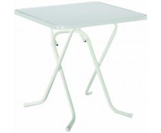 Best 26527000 Primo Table Pliante carrée à Pieds en Ciseaux Blanc 67 x 67 cm