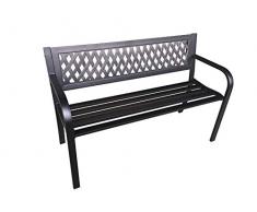 GARDEN FRIEND P1362222 Banc Boulevard en Acier, Noir