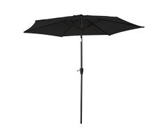 Happy Garden Parasol Droit HAPUNA Rond 2.70m de diamètre Noir
