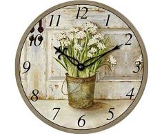 Technotrade Technoline WT 1010 Horloge Murale Motif Fleurs dans Un Sceau