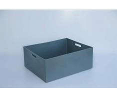 Bac à fleurs et de rangement jardin avec poignées 81L gris - Fabrication française