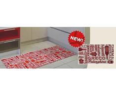 Catral 40020010 Tapis Cuisine et Couloir, vin Rouge, 2500 x 67 x 0.5 cm