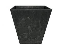 Artstone Pot de fleurs, Bac à plante Ella, résistant au gel et ultraléger, Noir, 45x45cm