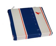 EDENIA Assise de chaise Bleu Indigo/Blanc 37x40x6 cm 009762