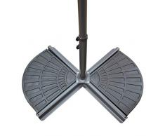 Garden Kraft 16910 2 recouvert de Plastique rempli de béton Base de Parasol Poids – Noir (2 pièces)