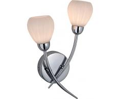 Firstlight Plafonnier 2 x 40 Watt/240 V G9 Rena 8293 CC Applique Murale Chromé avec Verre Opale