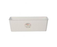 Stefanplast 2076018 Natural Jardinière avec Système dAuto-Arrosage Blanc 40 x 16 x 13 cm