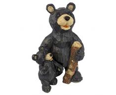 Design Toscano JE228500 Sculpture dOurs de Forêt Résine Noir
