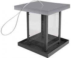 Windhager Mangeoire View, Silo, Poulailler, Distributeur de Nourriture pour Oiseaux, 07015, Noir/Argent