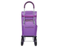 Bo Time Chariot de Courses Deux Roues avec Poche avant Isotherme de 5l - Grande Capacité 63L