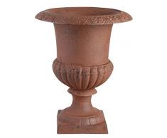 Esschert Design - Vase Médicis en fonte : Hauteur 45 cm, 31,5 x 31,5 x 42,3 cm marron