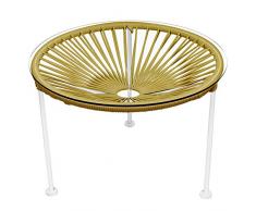 Innit 07–02–14 Or Tissage Zica Table avec Cadre Blanc, Multicolore, 16 x 16 x 16 cm