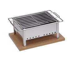 Sauvic 02905-Barbecue de Table Inoxydable 18/8, avec Grille 25 x 20 cm.