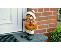 MW Commerce Figurines Grande avec Bonnet et des Bottes, Oiseaux, Env. 46 cm, Marron