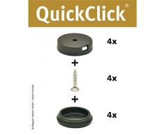 Wagner QuickClick® Chaise Patins//Set de 4 à Visser//Black – Diamètre 25 mm – 15807200