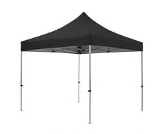 Tente Pliante Noire 3x3m Premium Light Tube 32mm en Acier Bâche 220g/m² Enduit PVC 100% ÉTANCHE Pavillon Jardin Tonnelle réception, Sac de Transport