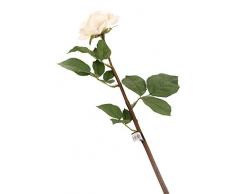 Floral Elegance Artificiel 92 cm Tige Unique Ouverte Ivoire et Rose avec Pointe Roses X 6 – Artificiel de Luxe Plage de Fleur en Soie