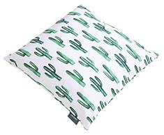 Dehner Dekokissen Mina, ca. 50 x 50 x 10 cm, Baumwolle, weiß/grün Coussin décoratif, Blanc/Vert