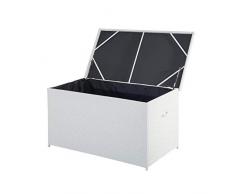 Beliani Coffre en rotin Blanc 160 cm Modena