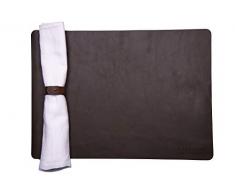 Crafted Leather & Lifestyle Set de Table Vintage 100% Cuir de Vachette Brun foncé