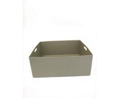 Bac à fleurs et de rangement jardin avec poignées 34L taupe - Fabrication française