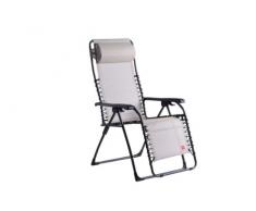 fiam 129TX ANBIBE Fauteuil Inclinable de Jardin Acier Blanc/Beige 66,5 x 155 x 82 cm