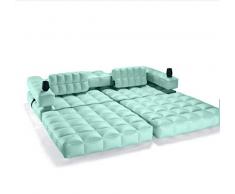 Pigro Felice - ModulAir 3-en-1 Piscine - Double Bain de Soleil Gonflable - Matelas Flottant - Banc - Matériaux résistants - Longue Durée de Vie - Premium - Aquamarine