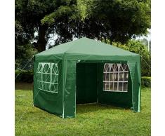 Gr8 Garden 70745-Green Tonnelle imperméable avec côtés pour extérieur 3 x 3 x 2,45 m